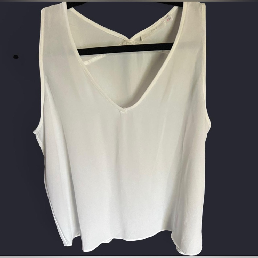 Lush White Sleeveless V-Neck Top